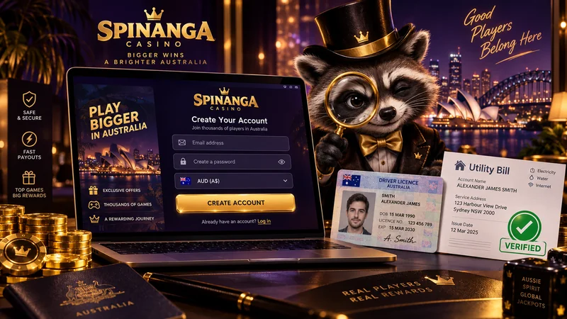 Spinanga registration form beside ID and address documents for KYC